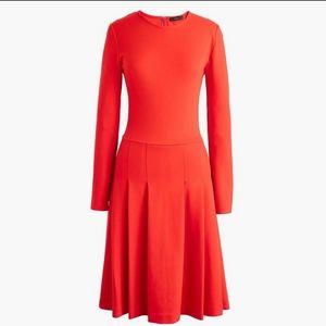 J. CREW Red Ponte Pleated red  dress 0